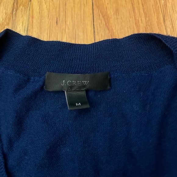 J. Crew Navy V-Neck Sweater Size Medium - Picture 5 of 9